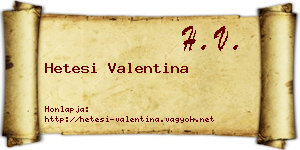 Hetesi Valentina névjegykártya